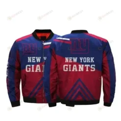 New York Giants Team Logo Bomber Jacket - Blue And Red