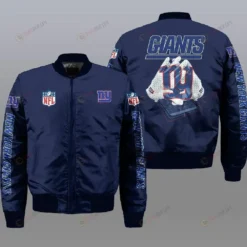 New York Giants Team Logo Bomber Jacket - Navy Blue