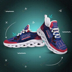 New York Giants Wings Pattern 3D Max Soul Sneaker Shoes In Red Blue