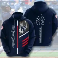 New York Giants Yankees Bronx Logo Bomber Jacket - Navy Blue