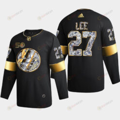 New York Islanders Anders Lee 27 Golden Diamond Black 2022-23 Jersey 50th Anniversary