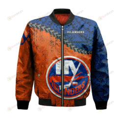 New York Islanders Bomber Jacket 3D Printed Grunge Polynesian Tattoo