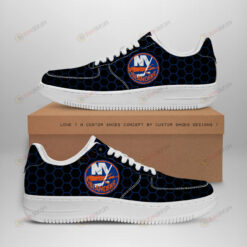 New York Islanders Logo Stripe Pattern Air Force 1 Printed In Black