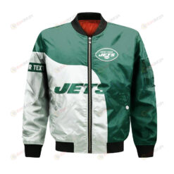 New York Jets Bomber Jacket 3D Printed Curve Style Custom Text And Number