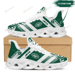 New York Jets Custom Name 3D Max Soul Sneaker Shoes In Green White