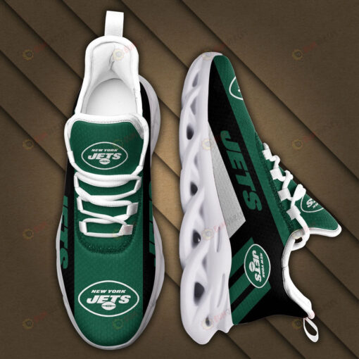 New York Jets Logo 3D Max Soul Sneaker Shoes In Green