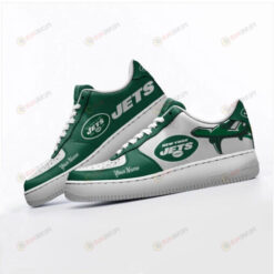 New York Jets Logo Airplane Pattern Custom Name Air Force 1 Printed