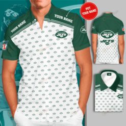 New York Jets Logo Custom Name Curved Hawaiian Shirt
