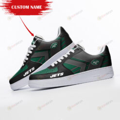 New York Jets Logo Pattern Custom Name Air Force 1 Printed In Black Green