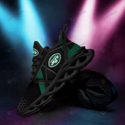 New York Jets Logo Stripr 3D Max Soul Sneaker Shoes In Black