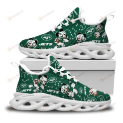 New York Jets Mickey Logo Custom Name Pattern 3D Max Soul Sneaker Shoes