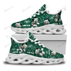 New York Jets Mickey Pattern Custom Name 3D Max Soul Sneaker Shoes