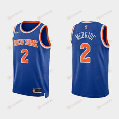 New York Knicks 2 Miles McBride 2022-23 Icon Edition Royal Men Jersey
