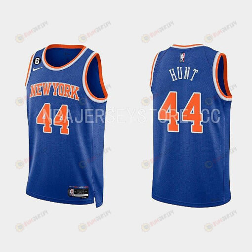 New York Knicks 44 Feron Hunt 2022-23 Icon Edition Royal Men Jersey