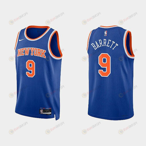 New York Knicks 9 RJ Barrett 2022-23 Icon Edition Royal Men Jersey