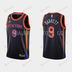 New York Knicks 9 RJ Barrett 2022-23 Statement Edition Black Men Jersey