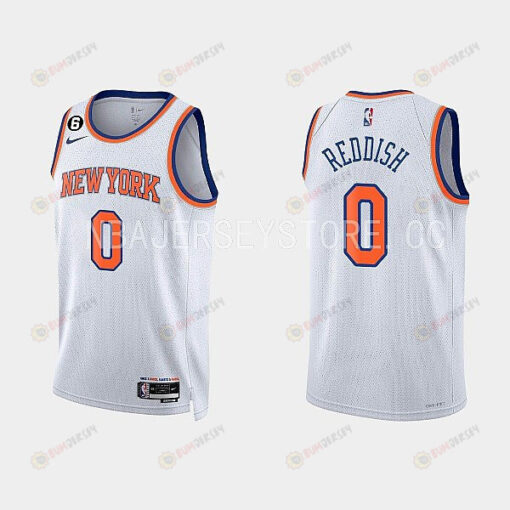 New York Knicks Cam Reddish 0 2022-23 Association Edition White Men Jersey Swingman