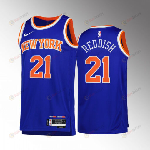 New York Knicks Cam Reddish 21 Blue Icon Edition Jersey 2022-23 Swingman