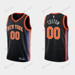 New York Knicks Custom 00 City Edition 2022-23 Black Swingman Men Jersey