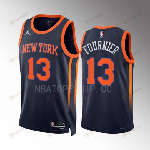 New York Knicks Evan Fournier 13 2022-23 Statement Edition Navy Men Jersey Swingman