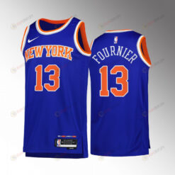 New York Knicks Evan Fournier 13 Blue Icon Edition Jersey 2022-23 Swingman