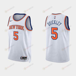 New York Knicks Immanuel Quickley 5 2022-23 Association Edition White Men Jersey Swingman