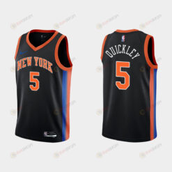 New York Knicks Immanuel Quickley 5 City Edition 2022-23 Black Swingman Men Jersey