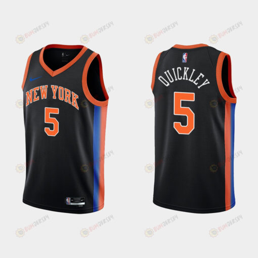 New York Knicks Immanuel Quickley 5 City Edition 2022-23 Black Swingman Men Jersey