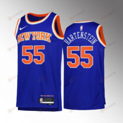 New York Knicks Isaiah Hartenstein 55 Blue Icon Edition Jersey 2022-23 Swingman