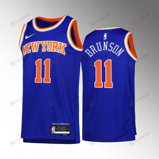 New York Knicks Jalen Brunson 11 Blue Icon Edition Jersey 2022-23 Swingman