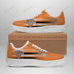 New York Knicks Logo Pattern Air Force 1 Printed In Orange