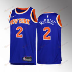 New York Knicks Miles McBride 2 Blue Icon Edition Jersey 2022-23 Swingman