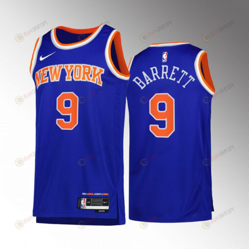 New York Knicks RJ Barrett 9 Blue Icon Edition Jersey 2022-23 Swingman