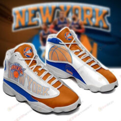 New York Knicks With Basketball Pattern Air Jordan 13 Shoes Sneakers