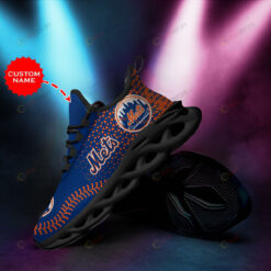 New York Mets Custom Name Blue Orange 3D Max Soul Sneaker Shoes