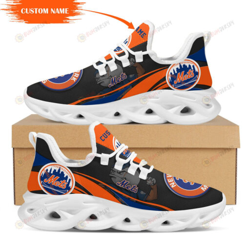 New York Mets Mascot Logo Custom Name 3D Max Soul Sneaker Shoes