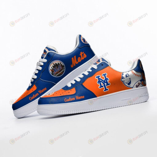 New York Mets Mascot Logo Pattern Custom Name Air Force 1 Printed