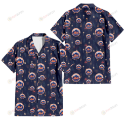 New York Mets Small Hibiscus Buds Navy Background 3D Hawaiian Shirt