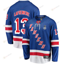 New York Rangers Alexis Lafreniere 13 Home 2022 Stanley Cup Final Breakaway Men Jersey - Blue