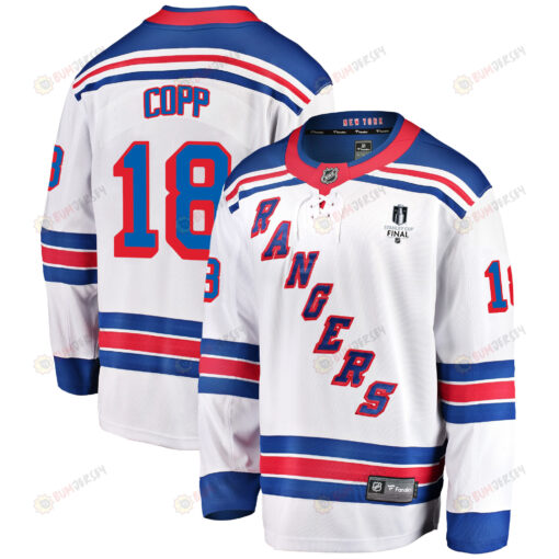 New York Rangers Andrew Copp 18 Away 2022 Stanley Cup Final Breakaway Men Jersey - White