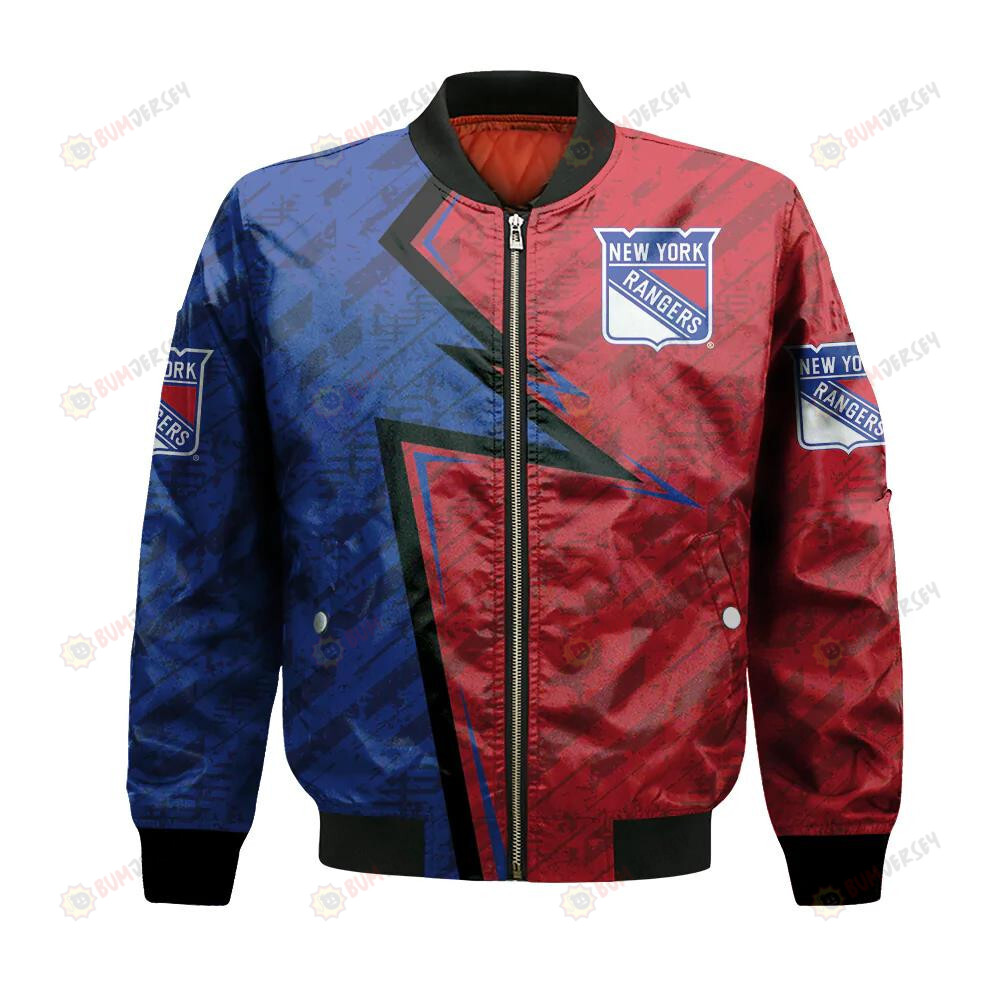 New York Rangers Bomber Jacket 3D Printed Abstract Pattern Sport