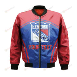 New York Rangers Bomber Jacket 3D Printed Custom Text And Number Curve Style Sport