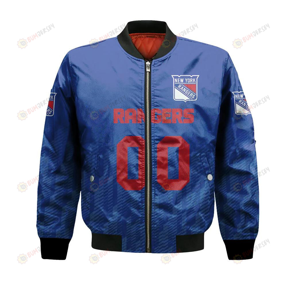 New York Rangers Bomber Jacket 3D Printed Team Logo Custom Text And Number