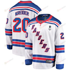 New York Rangers Chris Kreider 20 Away 2022 Stanley Cup Final Breakaway Men Jersey - White