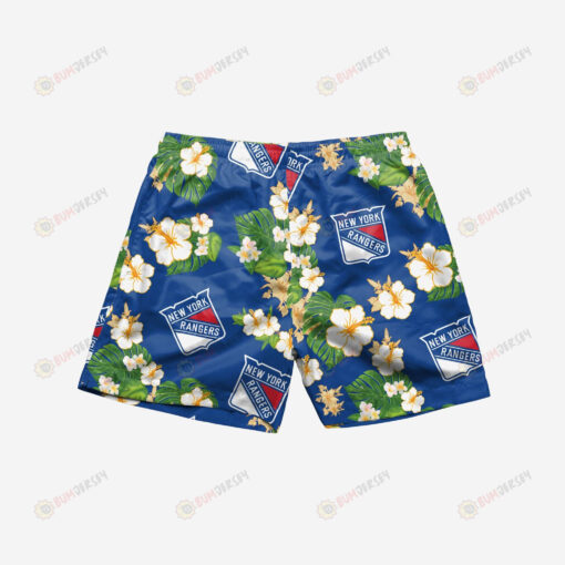 New York Rangers Floral Hawaiian Men Shorts Swim Trunks - Print Shorts