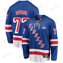 New York Rangers Frank Vatrano 77 Home 2022 Stanley Cup Champions Breakaway Men Jersey - Blue