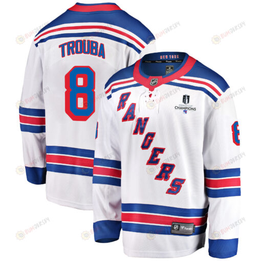 New York Rangers Jacob Trouba 8 Away 2022 Stanley Cup Champions Breakaway Men Jersey - White