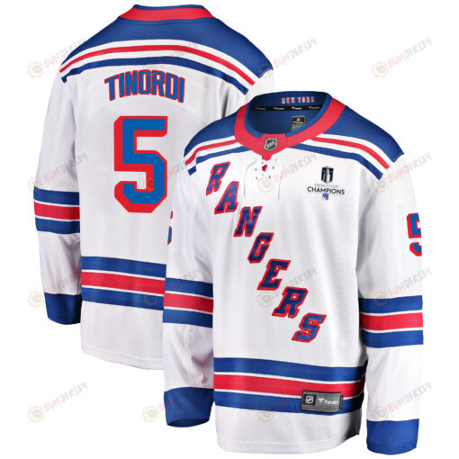 New York Rangers Jarred Tinordi 5 Away 2022 Stanley Cup Champions Breakaway Men Jersey - White