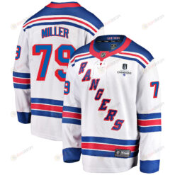 New York Rangers K'Andre Miller 79 Away 2022 Stanley Cup Champions Breakaway Men Jersey - White