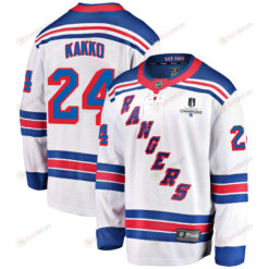New York Rangers Kaapo Kakko 24 Away 2022 Stanley Cup Champions Breakaway Men Jersey - White